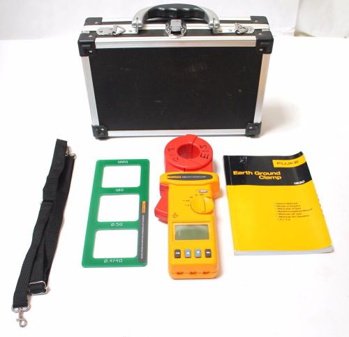 Fluke 1630 earth ground clamp meter w/ case, manual &amp; resistance test loop for sale
