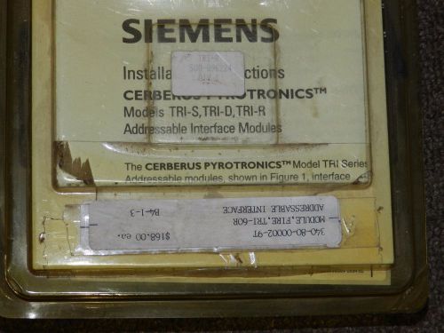 CERBERUS PYROTRONICS TRI-60R FIRE ALARM PART SIEMENS FIRE PART