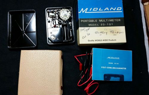 Vintage midland 23-101 portable multimeter in original box w/ case &amp; manual for sale