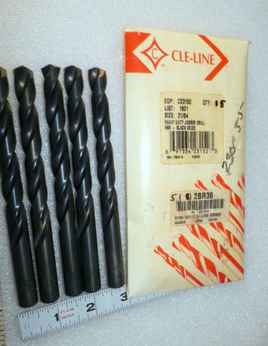 31/64&#034; Drill Bits jobber Cle Line C23152 unused QTY: 5 pc ( Loc4     )