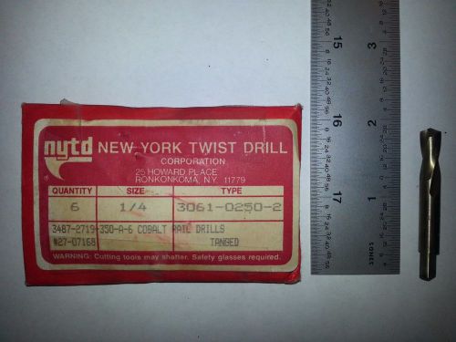 NEW YORK TWIST 1/4 COBALT RAIL DRILL BITS 6PC (G084-6)