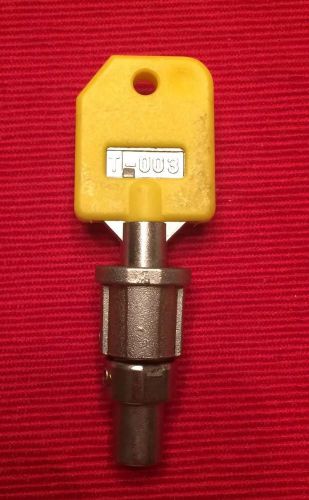Tubular Lock + yellow Key T-003 for 1800 Candy Machines, 1-800 Vending Machine