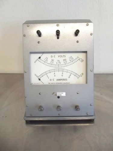 Welch Scientific Cat. No. 2727 A D.C. Volts &amp; D.C. Amperes Meter-Good Cond.S2483