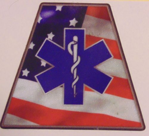 Blue ems star of life on diamond plate background helmet tetrahedron for sale