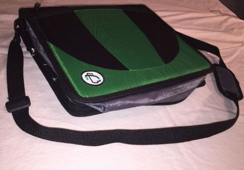 Case-it Dual 100 Zipper Binder Rings Pencil Pouch Plus Two Others Green W Strap