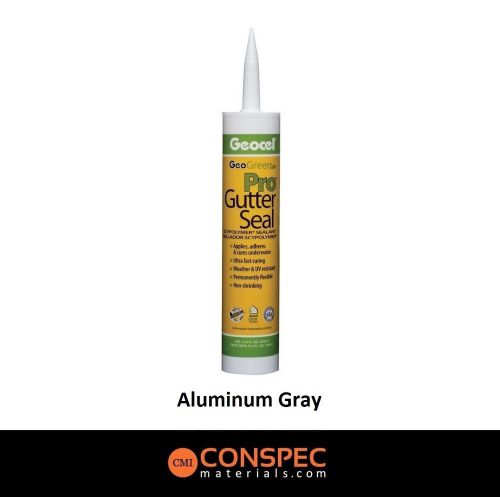 Geocel Pro Gutter Seal ALUMINUM GRAY 10.3 oz GeoGreen Roofing Sealant