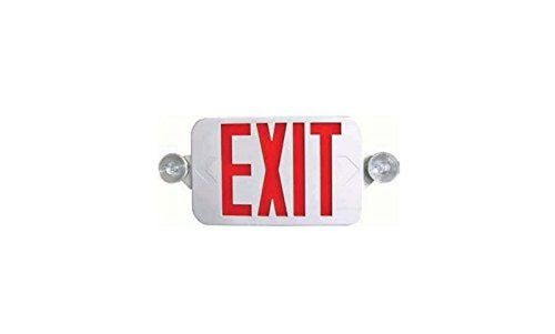 Ciata Lighting All LED Decorative Red Exit Sign &amp; Emergency Light Combo with ...