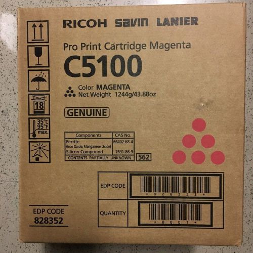 Print Cartridge, Genuine Ricoh Savin Lanier Pro MAGENTA C5100 828352