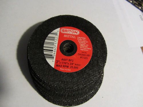 Griton CA3043 Arbor Industrial Cut Off Wheel for Metal, 3/8&#034; Hole Diameter, 3&#034; D