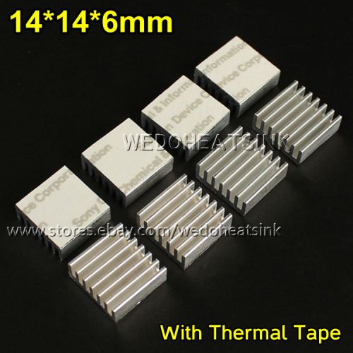 10Pcs 14mm 14x14x6mm Aluminum Heatsink Adhesive For Memory RAM IC Chipset