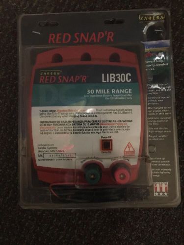 ZAREBA RED SNAPR LIB30C 30 MILE RANGE ELECTRIC FENCE CONTROLLER NEW