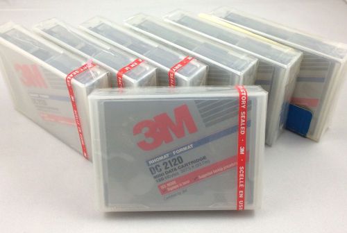 Set of 7 New 3M DC2120 Mini Data Cartridge Rhomat Format 120 Mbytes 307.5ft