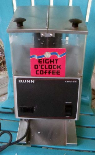 BUNN LPG-2E 120V Low Profile Portion Control Coffee Bean Grinder Dual Hopper VGC