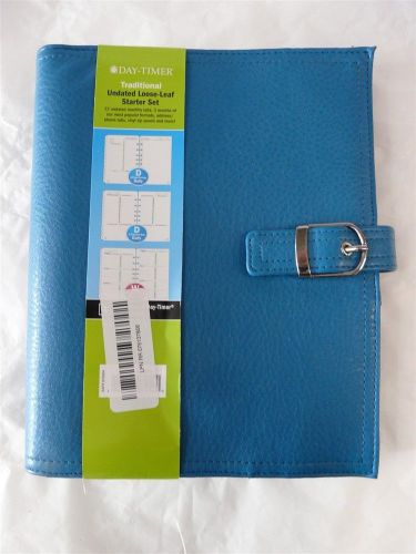 UNDATED LOOSE-LEAF STARTER SET TURQUOIES VINYL POUCH Day Timer Planner BINDER