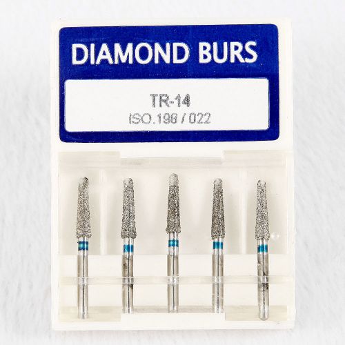 5pcs/1 box dental diamond burs tips for high speed handpiece tr-14 iso x for sale