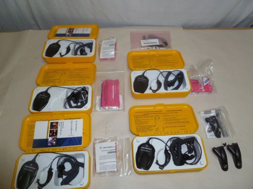 Five motorola ntn8819b commport two way radio ear microphone systems for sale