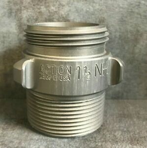 Aluminum Fire Hose Adapter, 1.5&#034; M.NST(NH) x 1.5&#034; M.NPT Rocker Lug