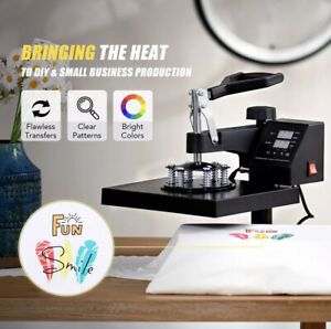 5 in 1 Heat Press Machine Swing Away Digital Sublimation T-Shirt / Mug/Plate Hat