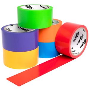 Craftzilla Rainbow Colored Duct Tape — 6 Bright Colors — 10 Yards x 2 Inch — No