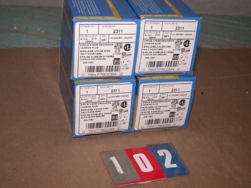 4x leviton 2311 2 pole 3 wire grounding locking plug new 125v 30a  free ship for sale