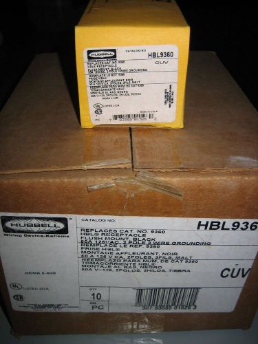 Hubbell HBL9360 Flush Mount Power Connector 50A, 125V Nema 5-50R