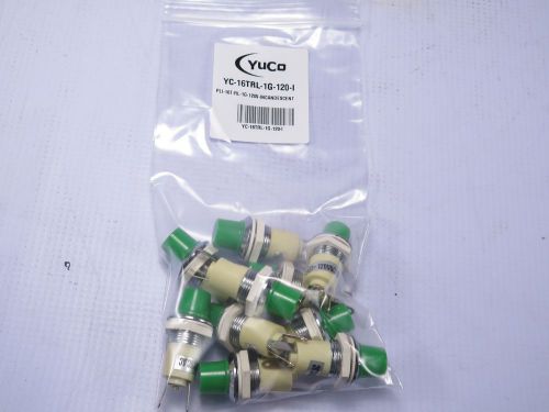 Lot of 10 new yc-16trl-1g-120-i miniature incandescent pilot light 120v ac 16mm for sale