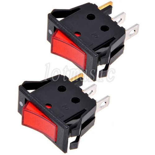 2*Rocker Switch 2 Pin SPST ON-OFF 250V/15A AC Illuminated Lamp 13mm