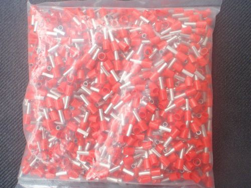 500PC WIRE CORD  END FERRULE CRIMP RED 18 AWG # E1008