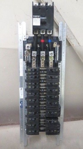 SQUARE D 42 CIRCUIT INTERIOR PANEL W/ 225 AMP MAIN  + BREAKERS MODEL NQOM442L225