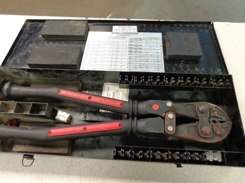 Burndy MD7 Posi-Press Hytool Crimper w/12 Dies and Metal Case!