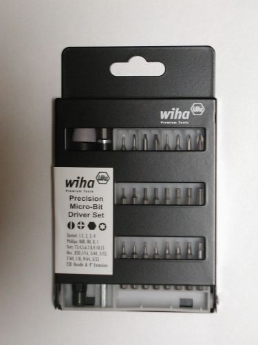 Wiha 27 pc precision 4 mm micro bit screwdriver set 75992 for sale