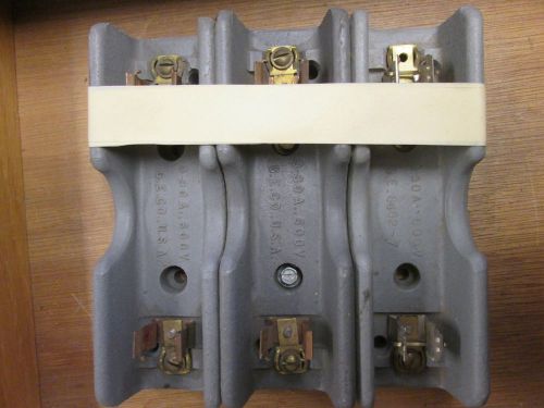 GE  Porcelain Fuse Block  0-30A  600V  1P  Lot of 3  Used