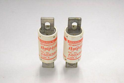 LOT 2 GOULD SHAWMUT A60X350 AMP-TRAP SEMICONDUCTOR 350A AMP 600V-AC FUSE B318525