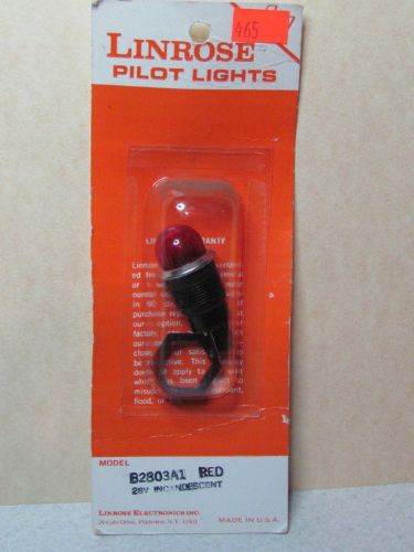 LINROSE PILOT LIGHT B2803A1 RED 28V INCANDESCENT NOS - FREE US SHIPPING!