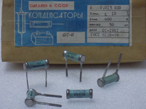 5x KBG-I --( 0.015uF 10%, 400V )-- Ceramic PIO Capacitors ???-? NOS Made in USSR