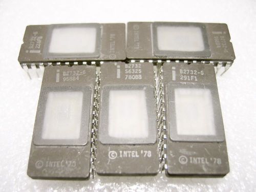 (5) Vintage Ceramic Intel B2732-6 EPROMs