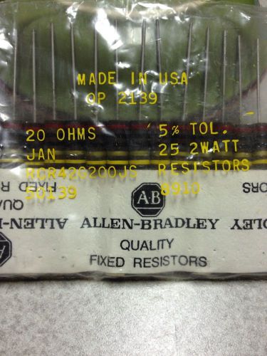 Allen Bradley RCR42G200JS                     20 Ohms 2 Watt  5%  25PCS