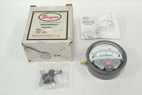 NEW DWYER W41L MAGNEHELIC PRESSURE 0-15IN-H2O 4 IN 1/4 IN NPT GAUGE B365497