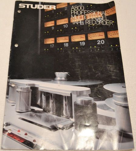 VINTAGE STUDER 1800 PROFESSIONAL MULTICHANNEL TAPE RECORDER CATALOG