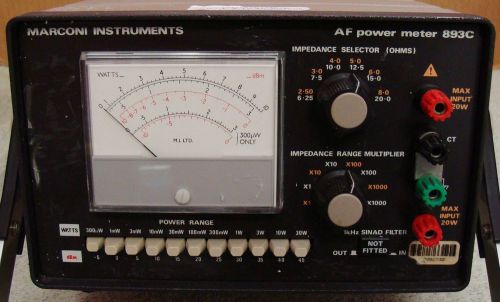 MARCONI 893C AF POWER METER! AEROFLEX 893C ! CALIBRATED !