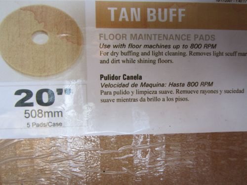 LOT OF 10 - TAN BUFF FLOOR MAITENANCE PADS - 20&#034;  NEW IN BOX