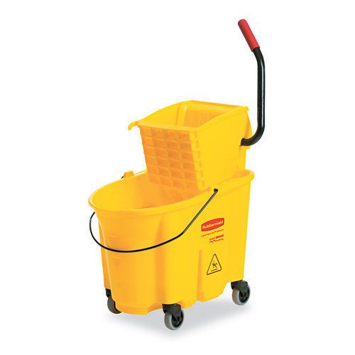 Rubbermaid commercial rcp748018yw wavebrake 26-quart side press mop bucket &amp; wri for sale