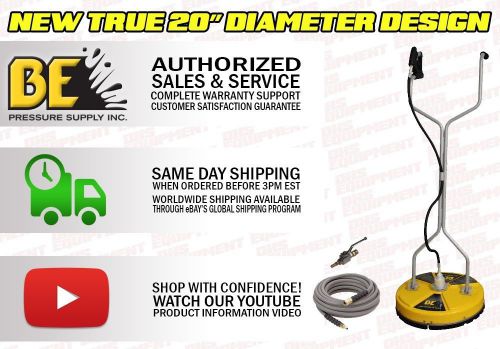 20&#034; Surface Cleaner New Design Whirl-a-Way with Non-Marking Hose &amp; Ball Valve