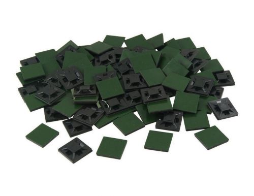 100 Pcs 20mm x 20mm x 4mm Self Adhesive Cable Tie Mount Base Holders Black