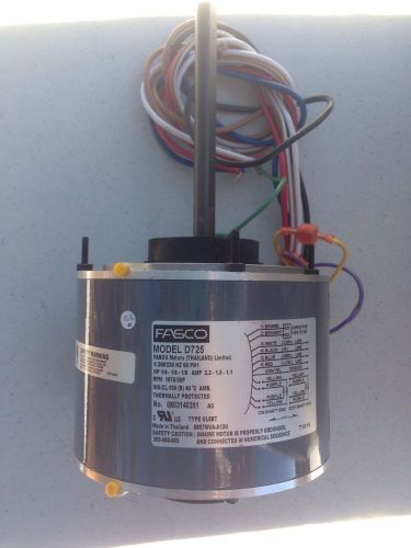 Fasco D725 1/4 1/6 1/8 Hp 208/230v 60hz 1075rpm 3 Spd 1/2 X 6 Shaft Motor