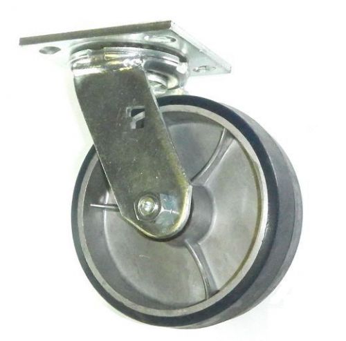 Heavy duty swivel caster with polyurethane on aluminum 6&#034; x 2&#034; 1200# capacity for sale