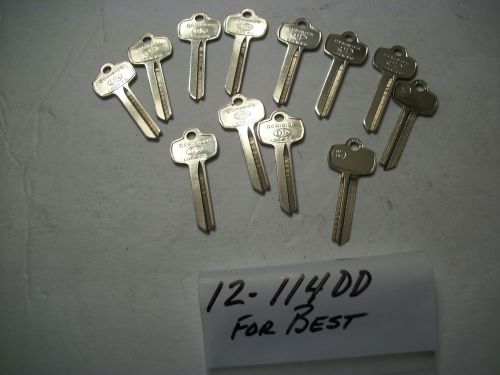 Locksmith LOT - 12 Uncut Key Blanks for BEST Locks, Dominion # 114DD