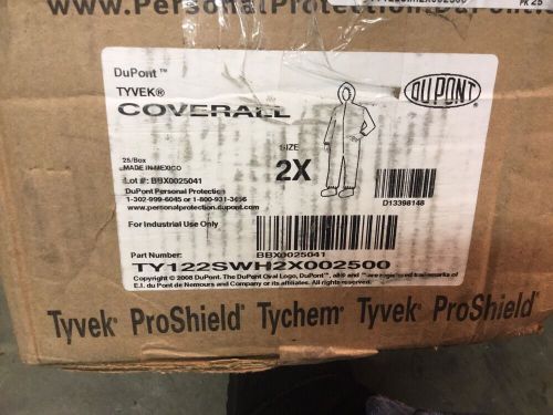 DuPont Tyvek TY-122S Coverall 2XL Hood,Boot,elastic wrist &amp; waist 24qty * NEW *