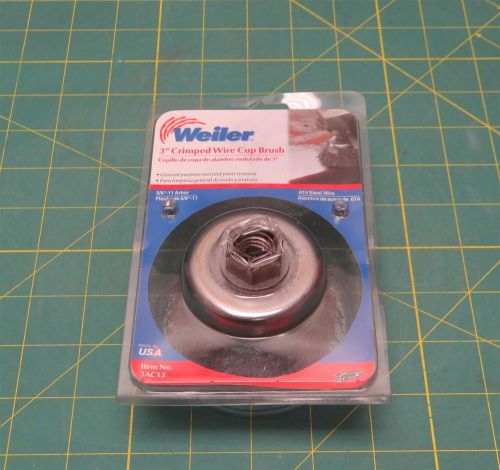 Weiler 3&#034; Crimped Wire Cup Brush 5/8&#034; Arbor P/N 3AC13