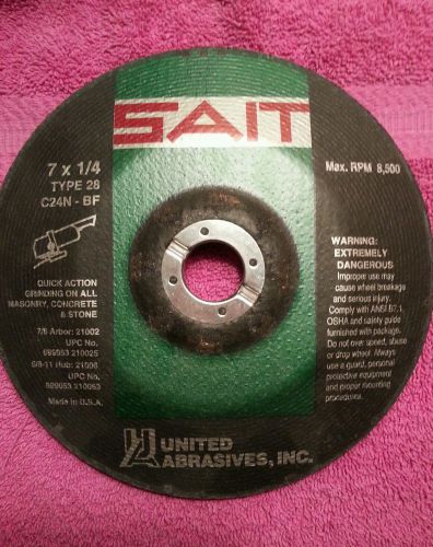 7&#034;x 1/4&#034; GRINDING WHEEL 27 TYPE C24N-BF